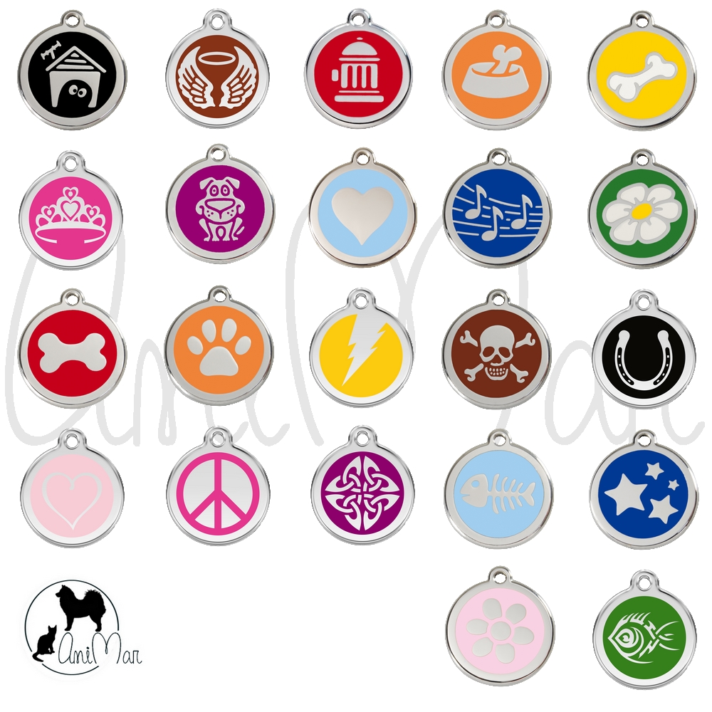 Médaille pour chien motifs colorés